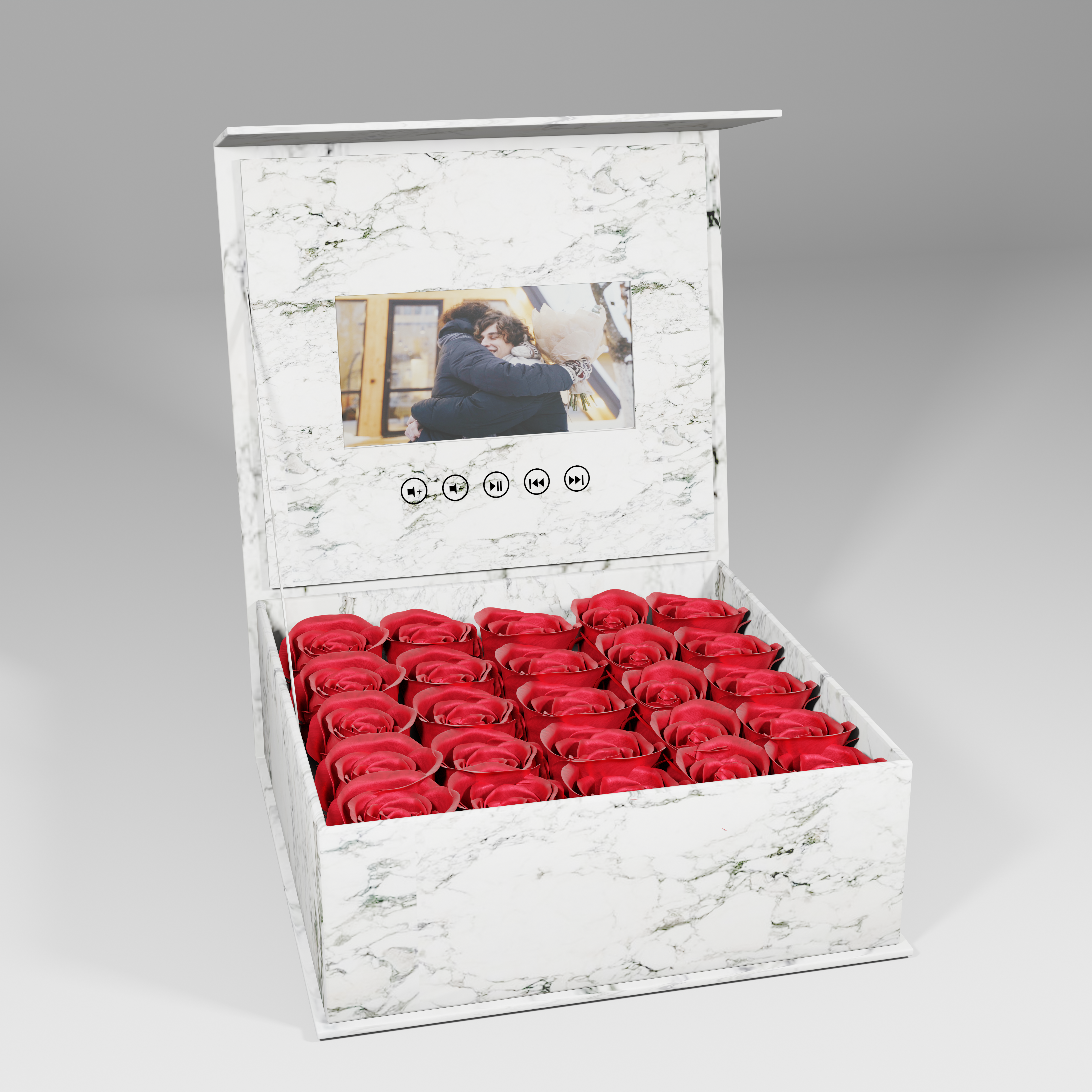 White Marble Box | 25 Eternal Roses