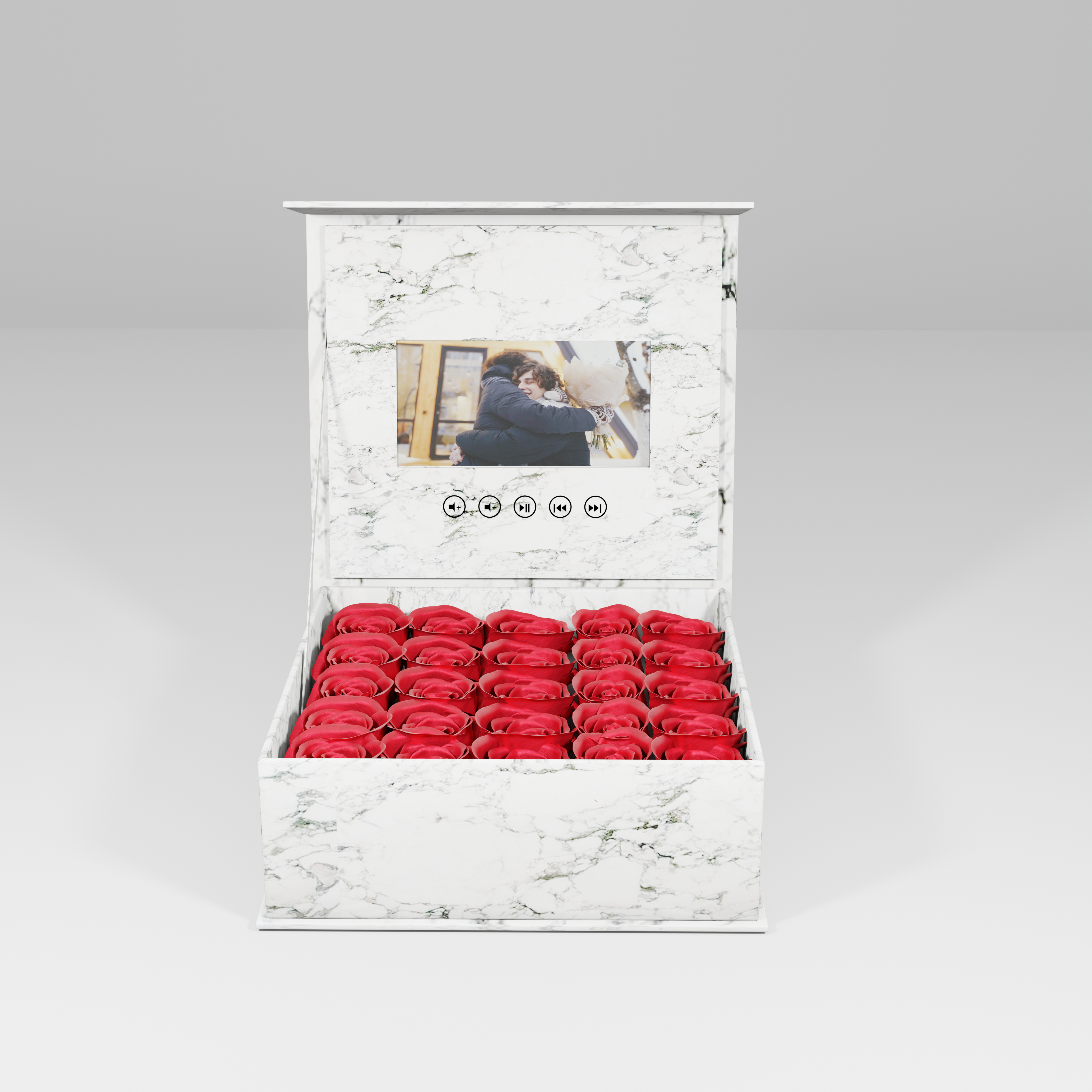 White Marble Box | 25 Eternal Roses